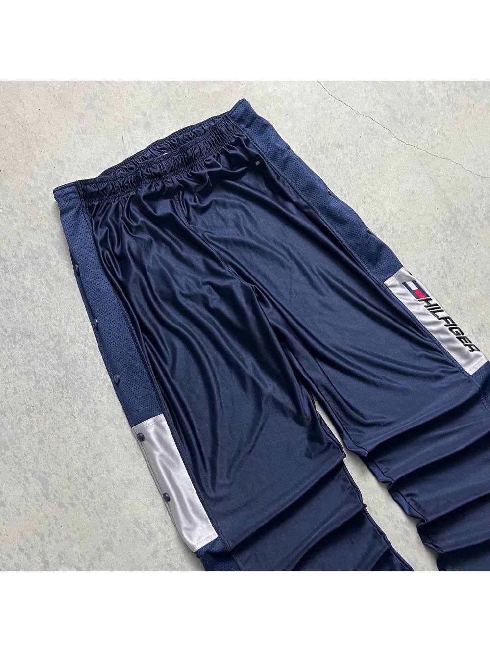 Vintage Y2K Tommy Hilfiger Breakaway Shiny Dazzle Track Pants Sz. XL Basketball - Picture 3 of 6